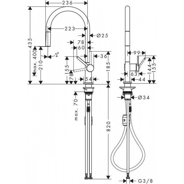 Virtuves izlietnes maisītājs Hansgrohe Talis M54, 72802670