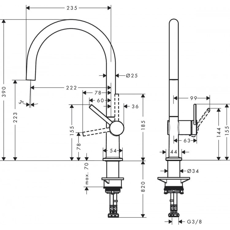 Virtuves izlietnes maisītājs Hansgrohe Talis M54, 72804670