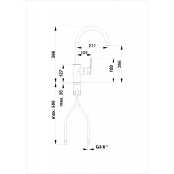 Virtuves izlietnes maisītājs HERZ-ELITE BLACK, UH00101B