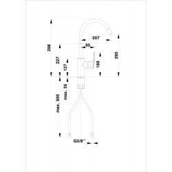 Virtuves izlietnes maisītājs HERZ-ELITE BLACK, UH00120B