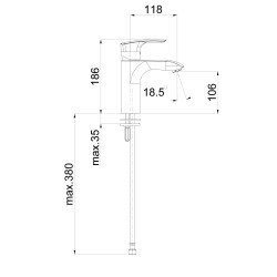Izlietnes maisītājs HERZ-ELITE BLACK, UH00088B