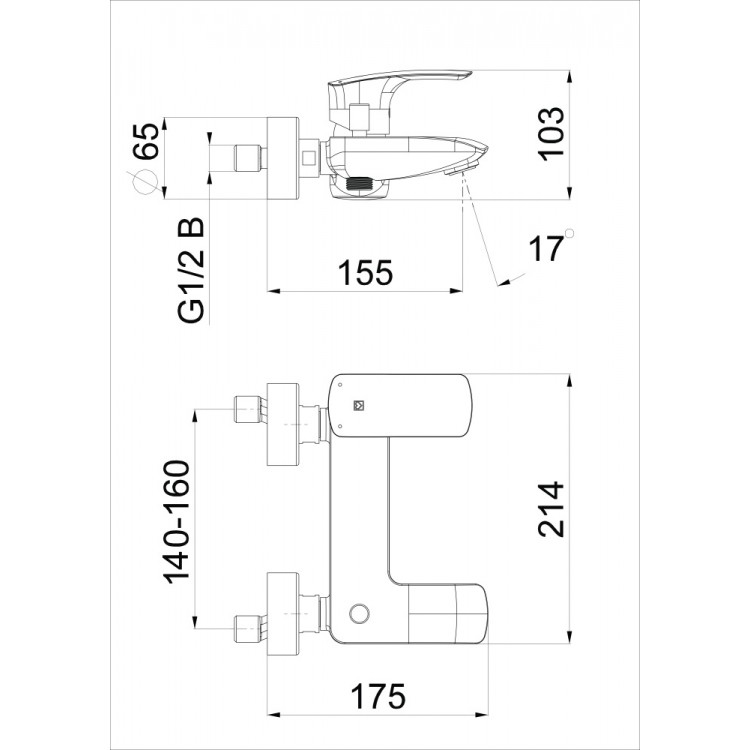 Vannas un dušas maisītājs HERZ-ELITE BLACK, UH00373B