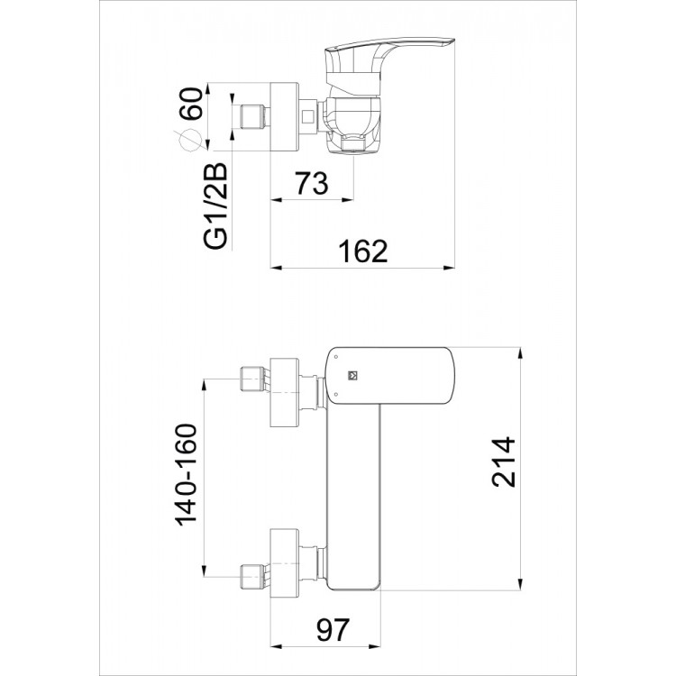 Dušas maisītājs HERZ-ELITE BLACK, UH00485B