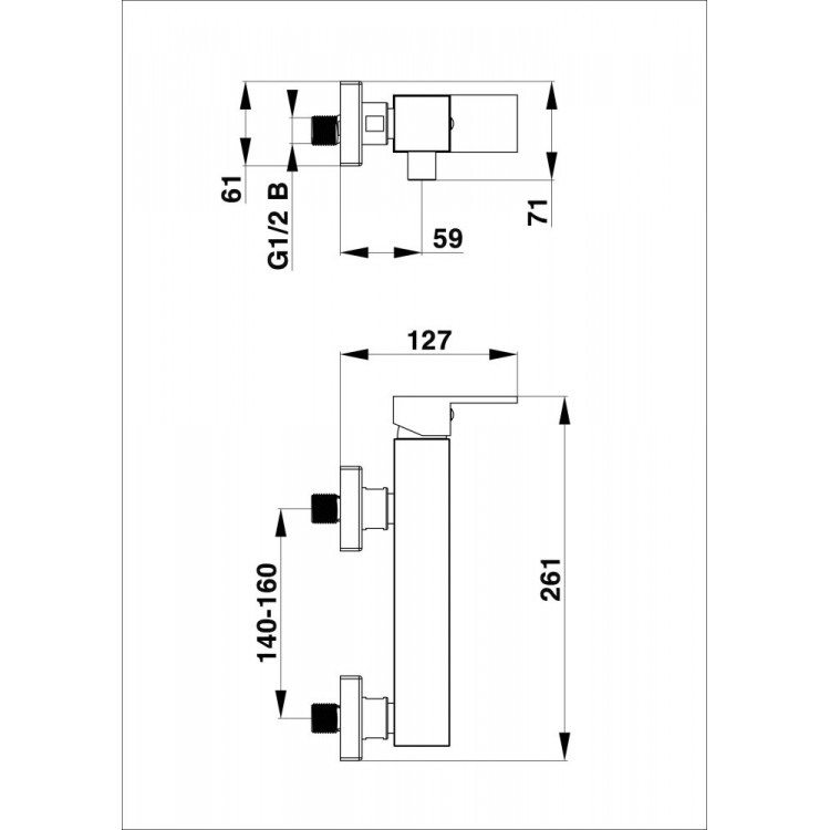 Dušas maisītājs HERZ-SQ BLACK, UH00494B