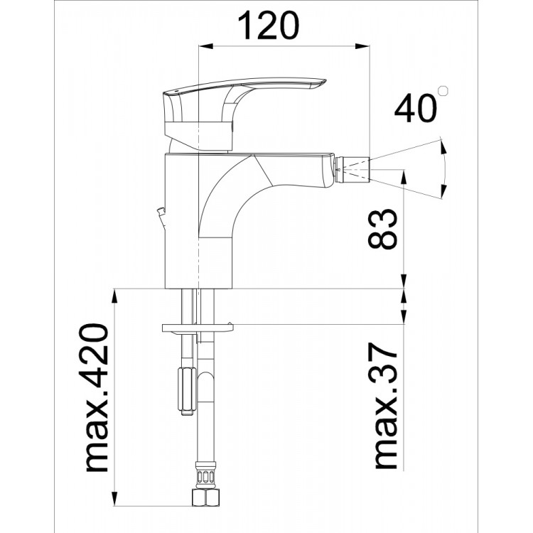 Bidē maisītājs HERZ-ELITE BLACK, UH00588B