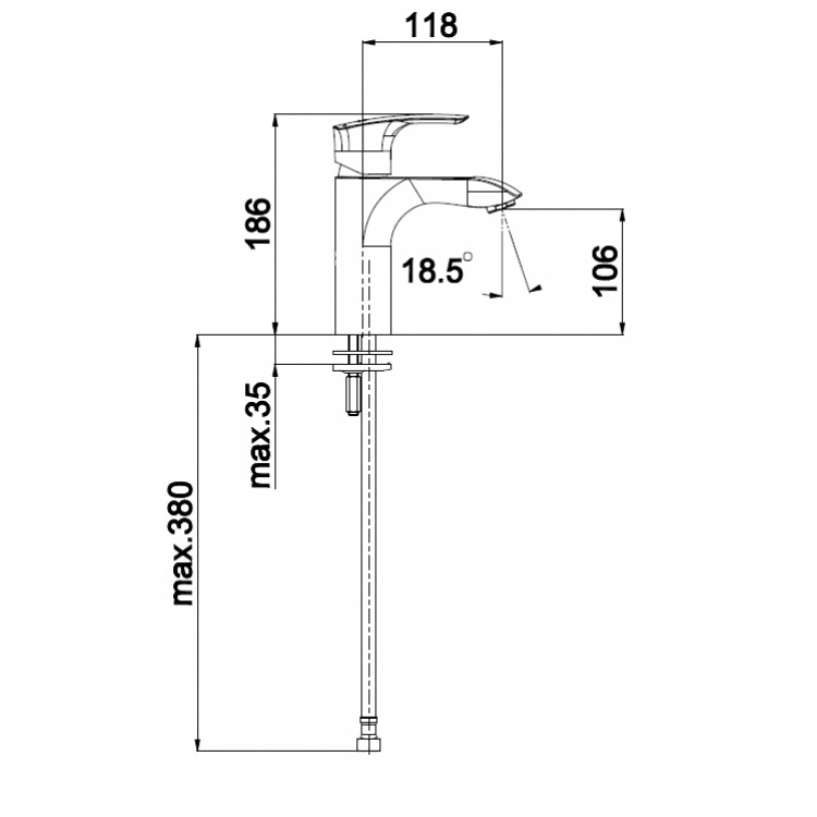 Izlietnes maisītājs HERZ-ELITE, hroms UH00088