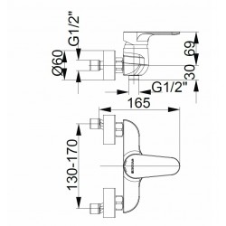 Dušas maisītājs HERZ-INFINITY, hroms UH00401