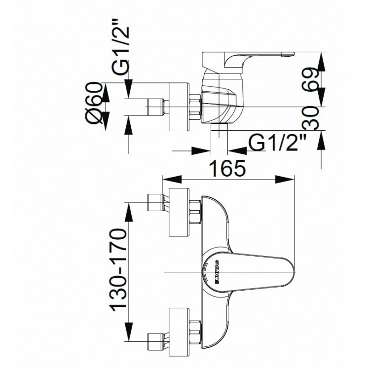 Dušas maisītājs HERZ-INFINITY, hroms UH00401