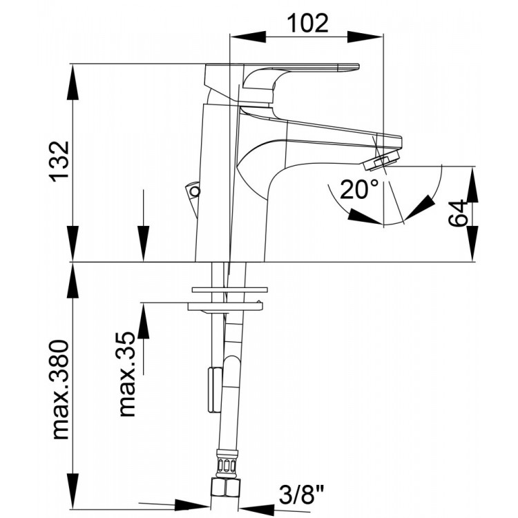 Izlietnes maisītājs HERZ-INFINITY, hroms UH00004