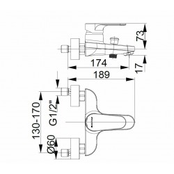 Vannas un dušas maisītājs HERZ-INFINITY, hroms UH00301