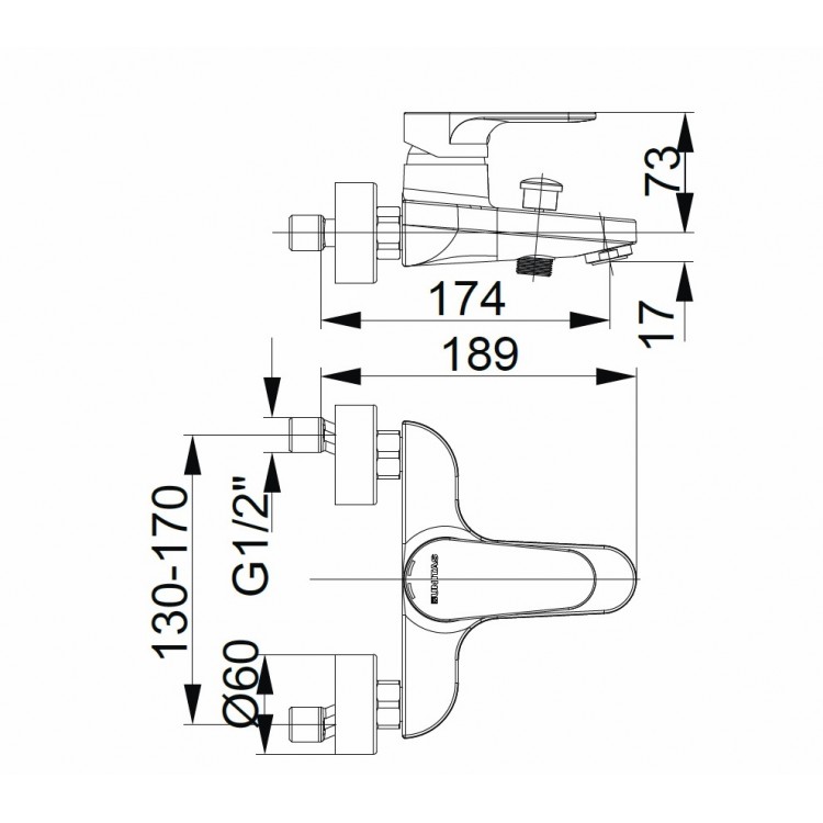 Vannas un dušas maisītājs HERZ-INFINITY, hroms UH00301