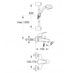 Vannas un dušas maisītājs HERZ-SIMPATY, hroms UH00384