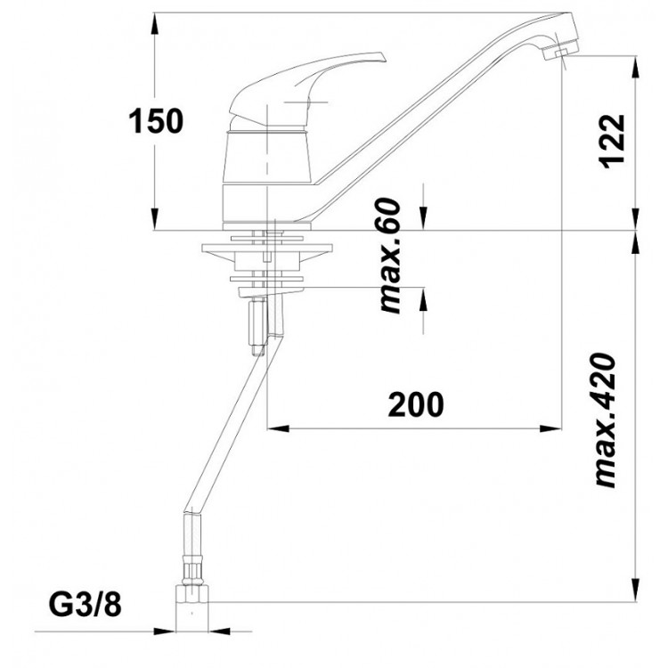 Virtuves izlietnes maisītājs HERZ-PRESTIGE, hroms UH00183