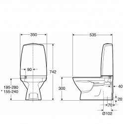 Tualetes pods bērnu ar vāku IFO SIGN, izvads grīdā, 6820 01801