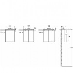 Vannas istabas skapītis ar spoguli IFO Option Bas 50, balts 47450