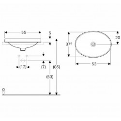 Vannas istabas iebūvējamā izlietne VariForm 55x40cm, 500.718.01.2