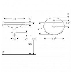 Vannas istabas iebūvējamā izlietne VariForm 55x45cm, 500.720.01.2