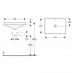Vannas istabas iebūvējamā izlietne VariForm 55x40cm, 500.736.01.2