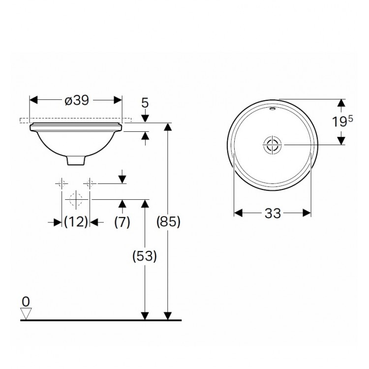 Vannas istabas izlietne pabūvējama VariForm 33cm, 500.744.01.2