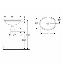 Vannas istabas izlietne pabūvējama VariForm 42x33cm, 500.748.01.2