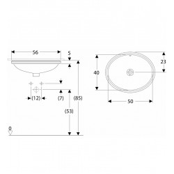 Vannas istabas izlietne pabūvējama VariForm 50x40cm, 500.752.01.7