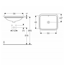 Vannas istabas izlietne pabūvējama VariForm 50x40cm, 500.764.01.2