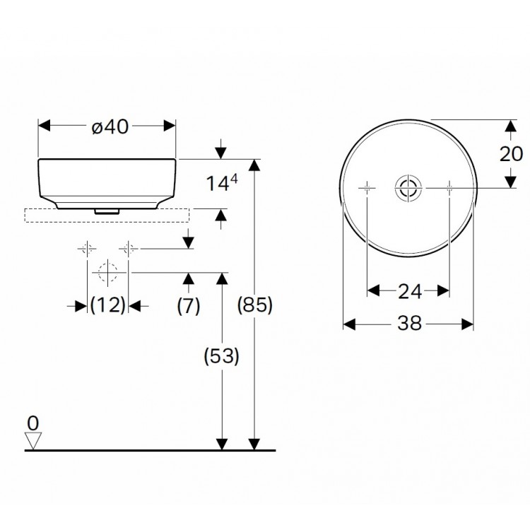 Vannas istabas uzliekamā izlietne VariForm 40cm, 500.768.01.2