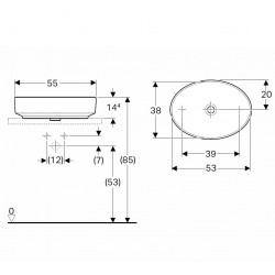 Vannas istabas uzliekamā izlietne VariForm 55cm, 500.771.01.2