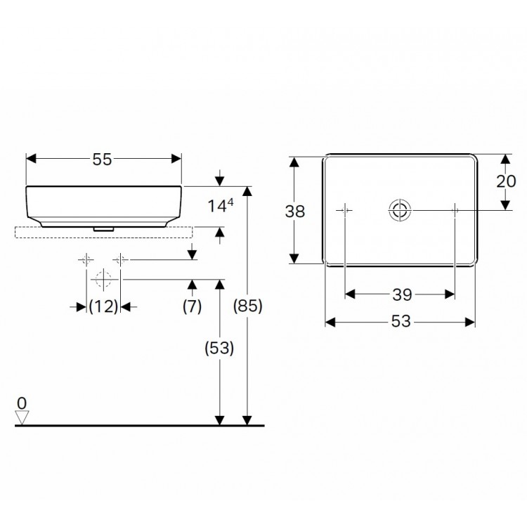 Vannas istabas uzliekamā izlietne VariForm 55cm, 500.779.01.2