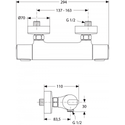 Termostata dušas maisītājs Ideal Standard Ceratherm 100, A4618AA