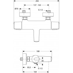Vannas un dušas termostata maisītājs Ideal Standard Ceratherm 100, A4623AA