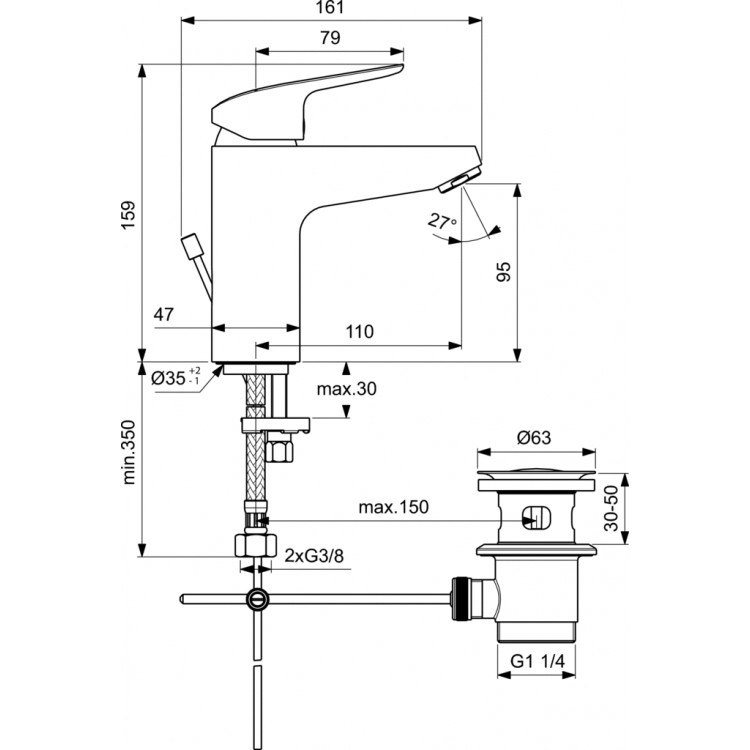 Izlietnes maisītājs Ideal Standard Ceraflex, B1712AA