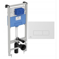 Iebūvējamais rāmis tualetes podam Ideal Standard ar baltu pogu,R020467/0121AC