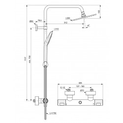 Dušas sistēma Ideal Standard Ceratherm T100, A7240AA