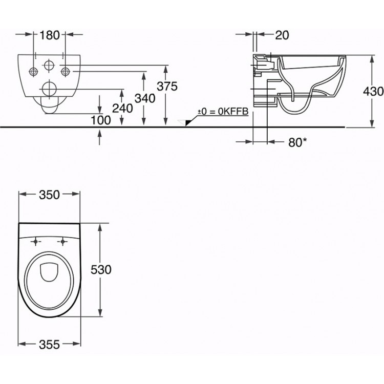 Tualetes pods piekaramais Geberit iCON Rimfree ar vāku, 501.661.00.1+501.660.01.1