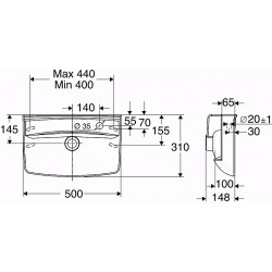 Vannas istabas izlietne IFO Inspira 50x31cm, balta 15017