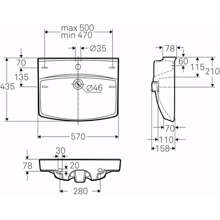 Vannas istabas izlietne IFO Inspira 57x43.5cm 15022