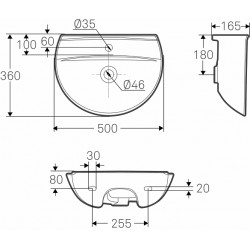 Vannas istabas izlietne IFO Inspira 50x36cm, balta 15052
