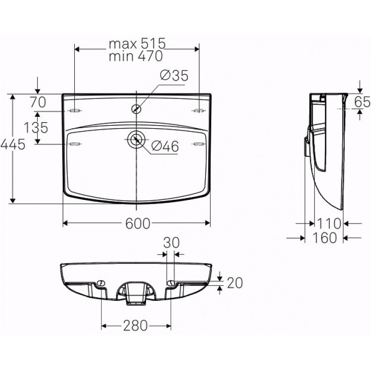Vannas istabas izlietne IFO Inspira 60x44.5cm 15062