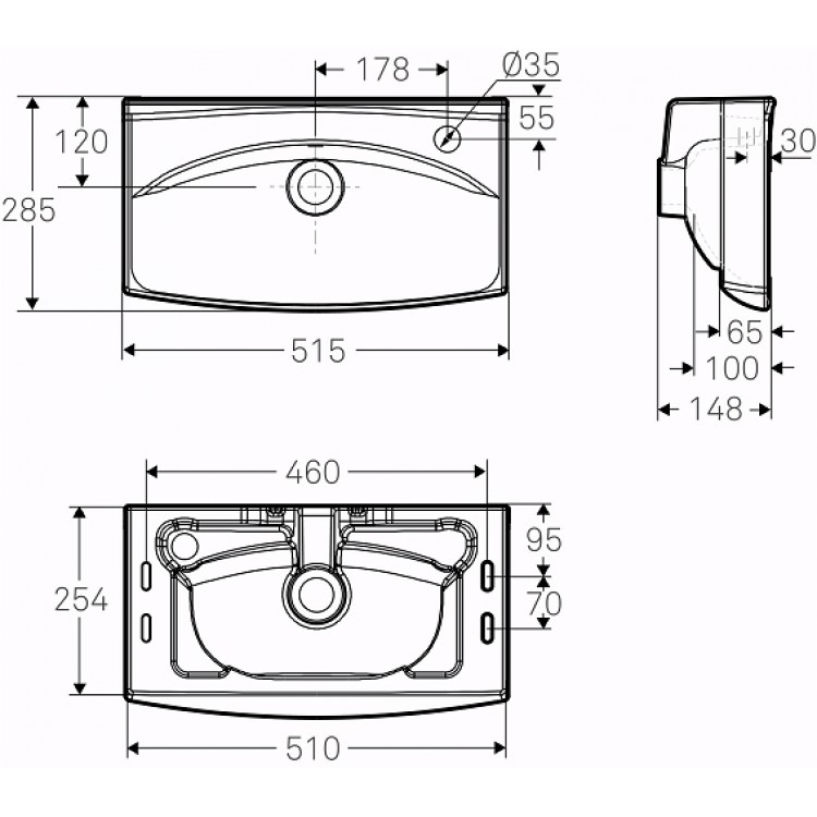 Vannas istabas izlietne IFO Inspira 51.5x28.5cm 15087