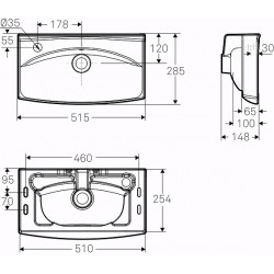 Vannas istabas izlietne IFO Inspira 51.5x28.5cm 15088