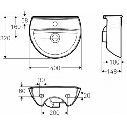 Vannas istabas izlietne IFO Inspira 40x32cm, balta 15142