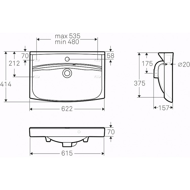 Vannas istabas izlietne IFO Inspira 60 cm, 15342