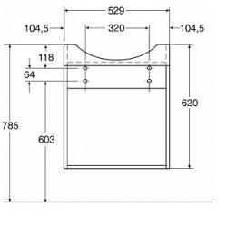 Vannas istabas skapītis ar izlietni IFO Cera 57cm, 232200090