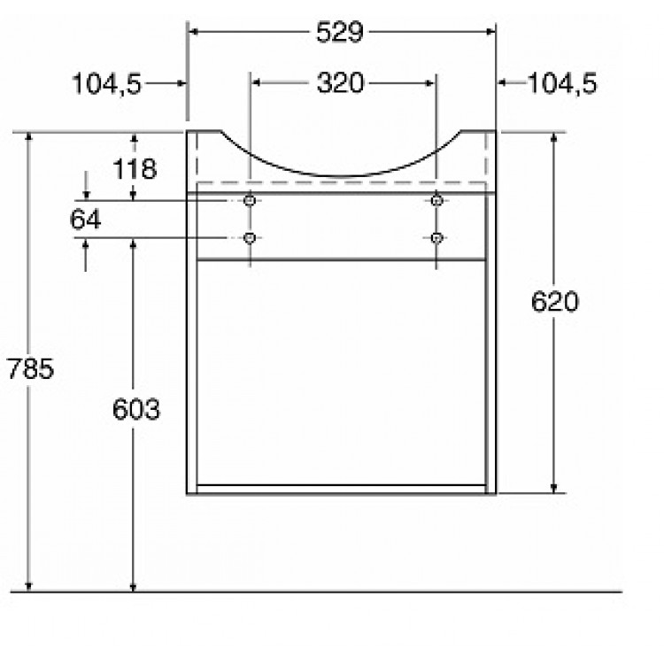 Vannas istabas skapītis ar izlietni IFO Cera 57cm, 232200090