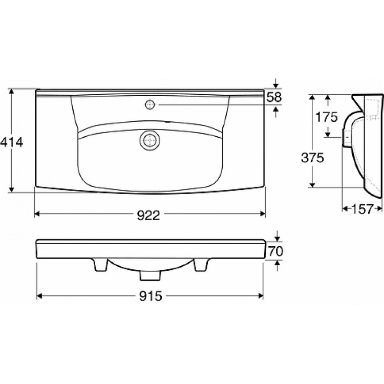 Vannas istabas skapītis ar izlietni IFO Sense 90cm, 47386