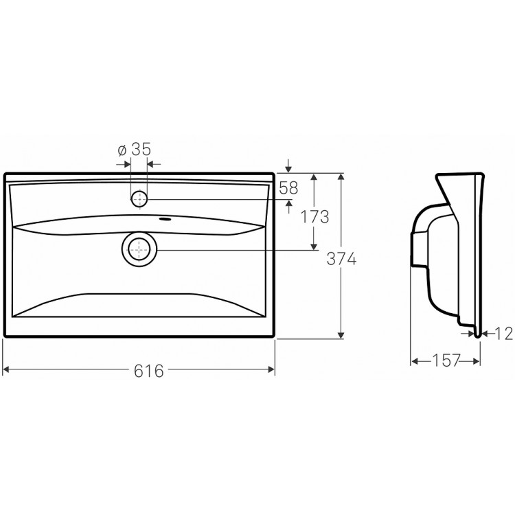 Vannas istabas skapītis ar izlietni IFO Sense 60cm, 47381