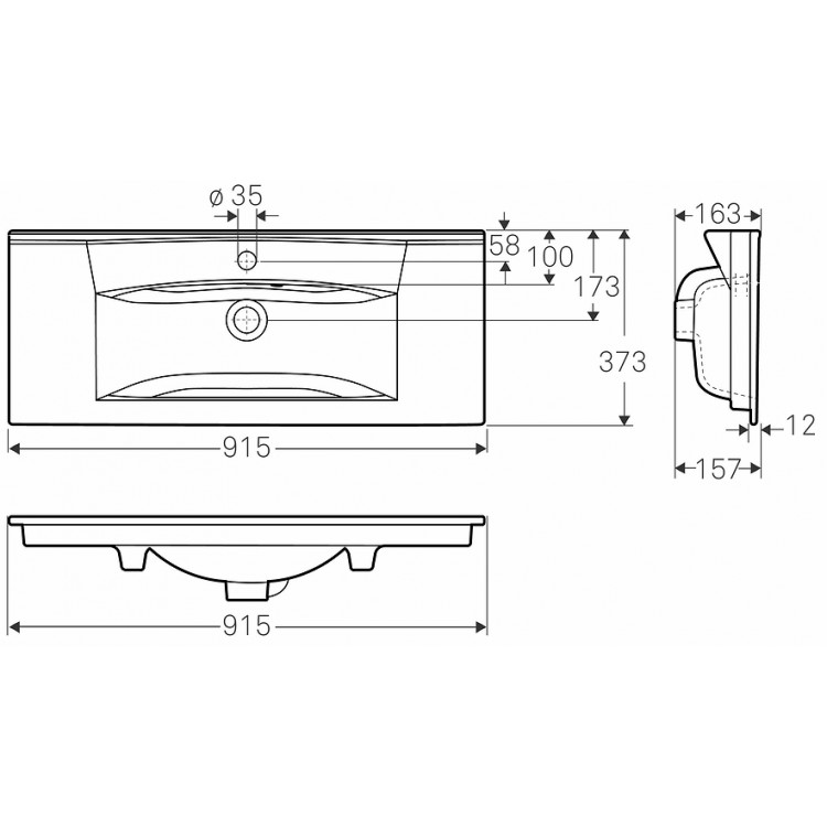 Vannas istabas skapītis ar izlietni IFO Sense 90cm, 47382