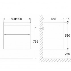 Vannas istabas skapītis ar izlietni IFO Sense, SSMP 60, 42642