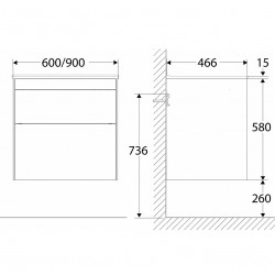 Vannas istabas skapītis ar izlietni IFO Sense, SSMP 90, 42643